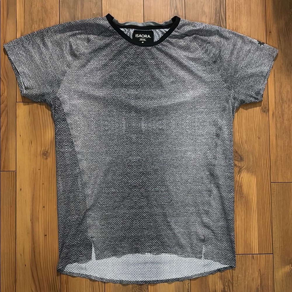 ISAORA Mens Large 4015 Welded Digital Mesh Raglan Top Lightweight T-shirt